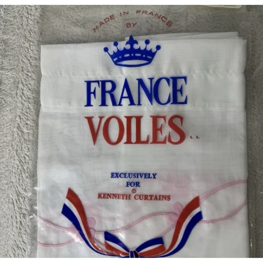 France Voiles For Kenneth Curtains Valance Lot Of 2 Daisy Darling Pink 60 X‎ 12